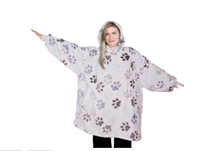 Load image into Gallery viewer, Paw Print Single Layer Oversize Blanket Pullover