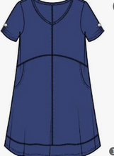 Load image into Gallery viewer, Spring 2025 COTTON SLUB BISTRO DRESS NAVY