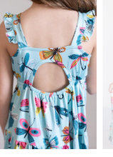 Load image into Gallery viewer, Little Flutters Ruffle Maxi Dress 2T