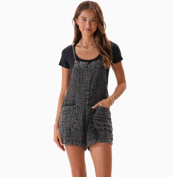 Vintage Black Romper with Adjustable Straps