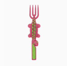 Load image into Gallery viewer, Constructive Eating Utensil Dinosaurs in Pink