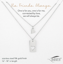 Load image into Gallery viewer, Alexa's Angels Us, Friends, Always "One for You, One for Me" Necklace Set