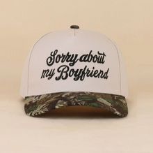 Load image into Gallery viewer, Sorry About my Boyfriend Canvas Cotton Cap