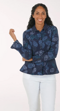 Load image into Gallery viewer, f26 Falling Leaves Crinkle Crepe Shirt Jacket
