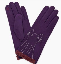 Load image into Gallery viewer, Cat Silhouette Touch Screen Smart Gloves
