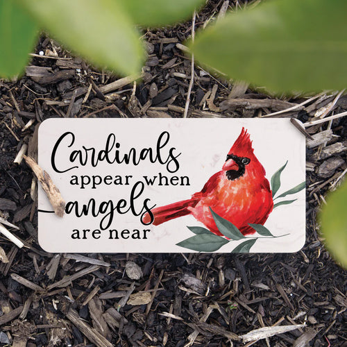 CARDINALS APPEAR WHEN ANGELS ARE NEAR GARDEN STONE