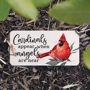 CARDINALS APPEAR WHEN ANGELS ARE NEAR GARDEN STONE