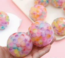 Load image into Gallery viewer, 6.0cm Colorful Beaded Mesh Grape Squeeze Ball