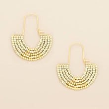 Load image into Gallery viewer, Chromacolor Miyuki U-Hoop Earring - Cream/Gold