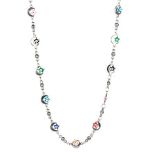 Load image into Gallery viewer, MOON &amp; STARS EVIL EYE MULTI COLORED ADJUSTABLE NECKLACE