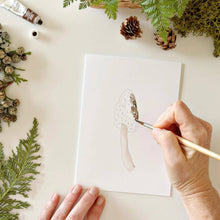 Load image into Gallery viewer, Mushrooms paintable watercolor notecard set