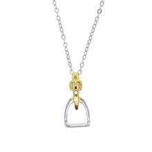 Load image into Gallery viewer, Horsel Two-Tone Rhodium Stirrup Necklace