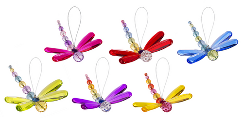 Acrylic Beaded Dragonfly Ornaments- assorted