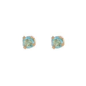 Solitaire Round Cut Birth Stone Ear Sense Stud Earrings
