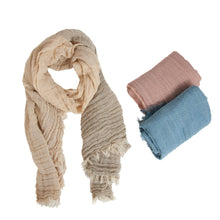 Load image into Gallery viewer, Lightweight Scarf Miranda Colorblock Fringe Edge