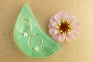 Herkimer Diamond Gold Hoop Earrings for Tranquility - GHOP09