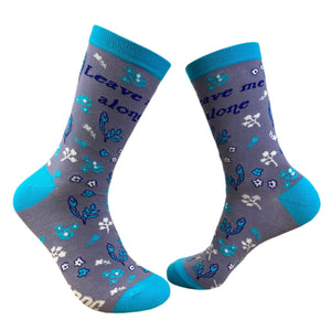 Womens Leave Me Alone Socks Sarcastic Saying Fun Crazy Sock