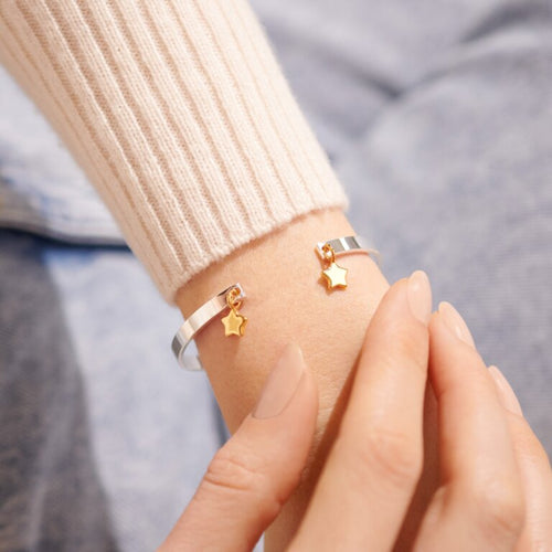 Bracelet Bar Star in Silver Plating & Gold-Tone Plating