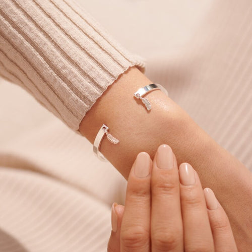 Bracelet Bar Feather in Silver Plating