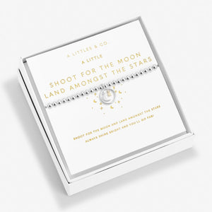 Beautifully Boxed A Little 'Shoot For The Moon Land Amongst The Stars' Bracelet in Silver Plating & Gold-Tone Plating