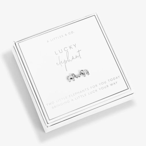 Beautifully Boxed 'Lucky Elephant' Earrings in Silver Plating