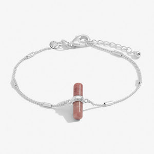 Bracelet Bar Heart in Silver Plating & Rose Gold-Tone Plating