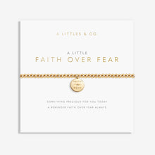 Load image into Gallery viewer, A Little &#39;Faith Over Fear&#39; Bracelet in Gold-Tone Plating