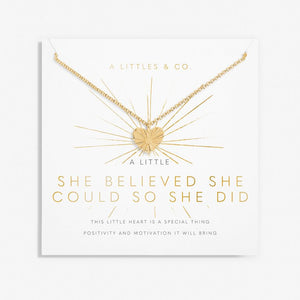 A Little 'She Believed She Could So She Did' Necklace in Gold-Tone Plating