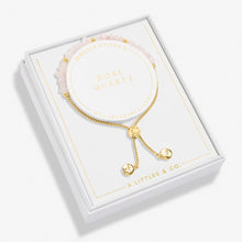 Load image into Gallery viewer, Manifestones Rose Quartz Bracelet In Gold-Tone Plating