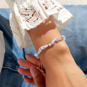 Manifestones Blue Agate Bracelet In Gold-Tone Plating $29.00