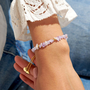 Manifestones Lilac Crystal Bracelet In Gold-Tone Plating