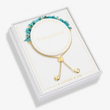 Load image into Gallery viewer, Manifestones Turquoise Bracelet In Gold-Tone Plating