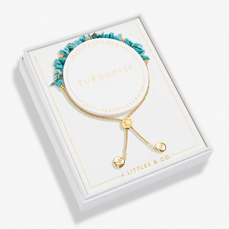 Manifestones Turquoise Bracelet In Gold-Tone Plating