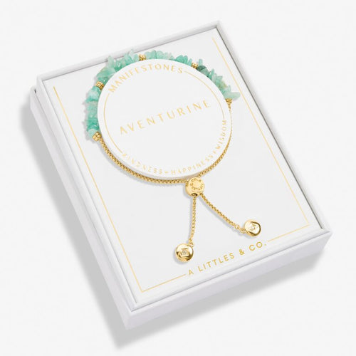 Manifestones Aventurine Bracelet In Gold-Tone Plating