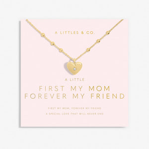 Mother's Day A Little 'First My Mom Forever My Friend' Necklace In Gold-Tone Plating
