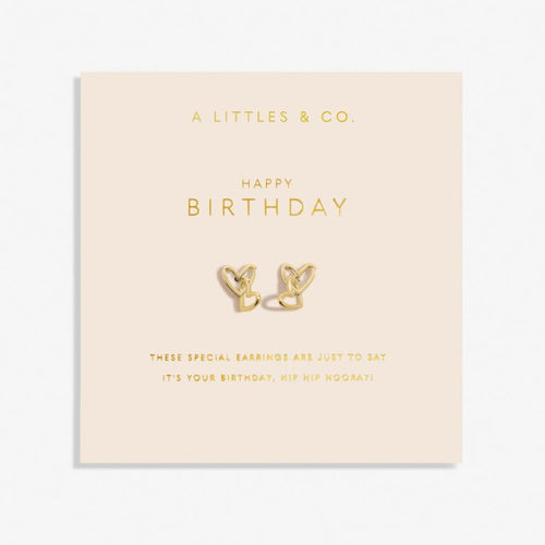 Forever Yours 'Happy Birthday' Earrings In Gold-Tone Platin