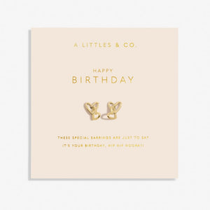 Forever Yours 'Happy Birthday' Earrings In Gold-Tone Platin