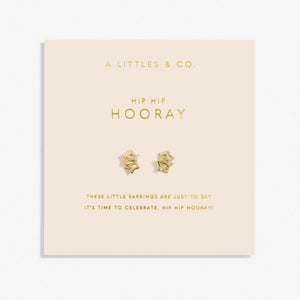 Forever Yours 'Hip Hip Hooray' Earrings In Gold-Tone Plating