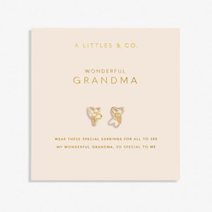 Forever Yours 'Wonderful Grandma' Earrings In Gold-Tone Plating