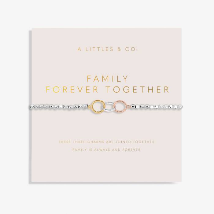 Forever Yours 'Family Forever Together' Trio Bracelet In Silver, Gold-Tone And Rose Gold-Tone Plating