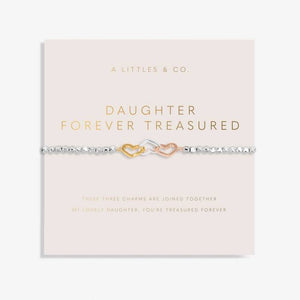 Forever Yours 'Daughter Forever Treasured' Trio Bracelet In Silver, Gold-Tone And Rose Gold-Tone Plating