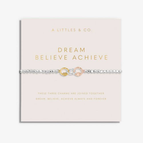 Forever Yours 'Dream Believe Achieve' Trio Bracelet In Silver, Gold-Tone And Rose Gold-Tone Plating
