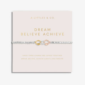 Forever Yours 'Dream Believe Achieve' Trio Bracelet In Silver, Gold-Tone And Rose Gold-Tone Plating
