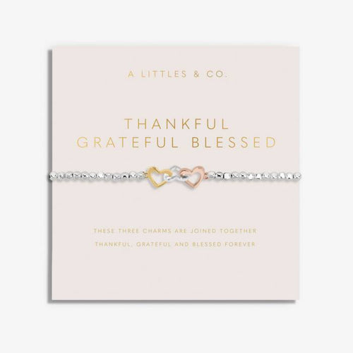 Forever Yours 'Thankful Grateful Blessed' Trio Bracelet In Silver, Gold-Tone And Rose Gold-Tone Plating