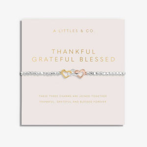 Forever Yours 'Thankful Grateful Blessed' Trio Bracelet In Silver, Gold-Tone And Rose Gold-Tone Plating