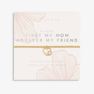 Mother's Day A Little 'First My Mom Forever My Friend' Bracelet In In Gold-Tone Plating