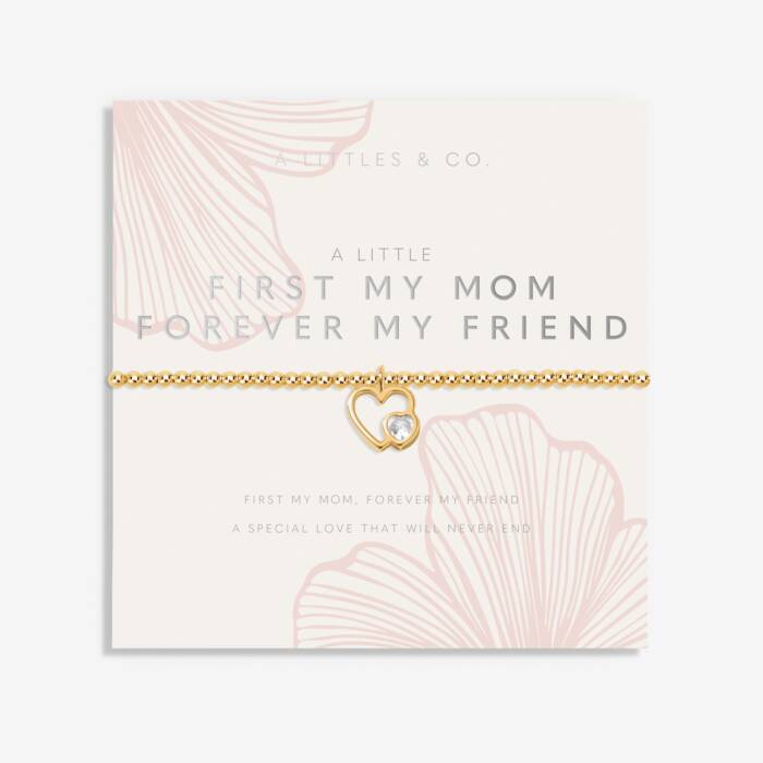 Mother's Day A Little 'First My Mom Forever My Friend' Bracelet In In Gold-Tone Plating