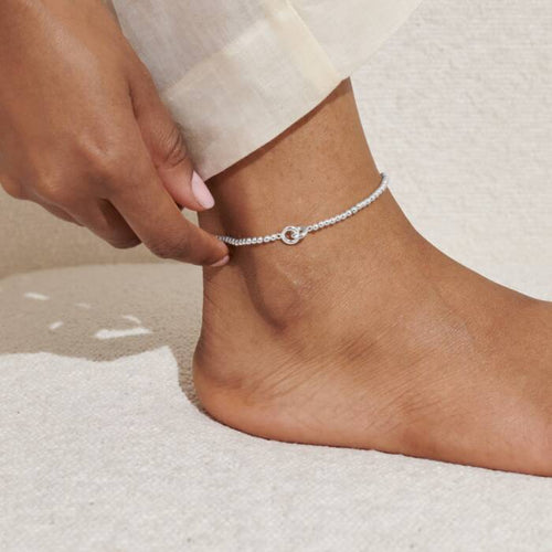 Linked Circles Anklet In Silver Plating