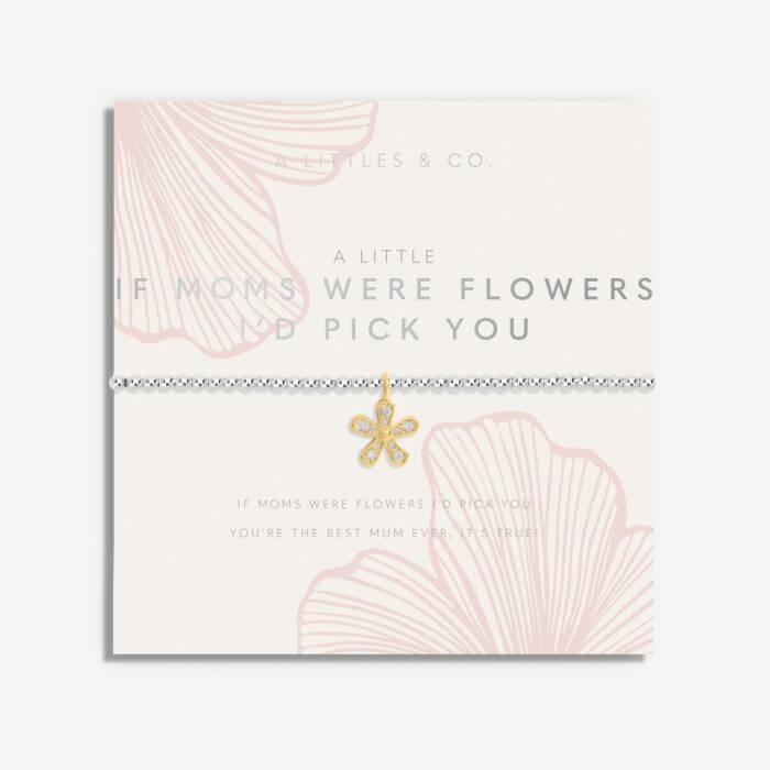 Mother's Day A Little 'If Moms Were Flowers I'd Pick You' Bracelet In Silver And Gold-Tone Plating