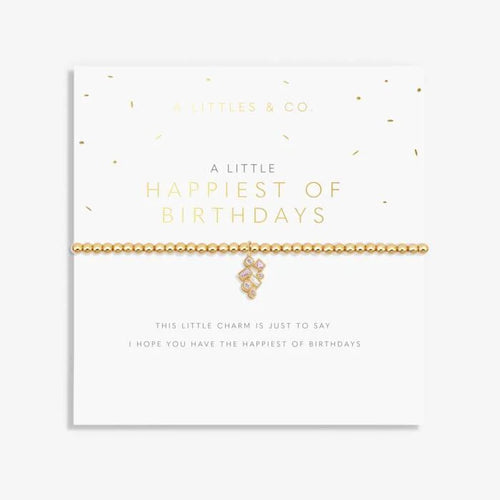 A Little 'Happiest Of Birthdays' Bracelet In Gold-Tone Plating
